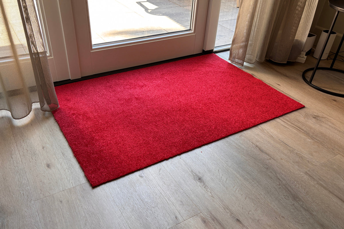 Schoonloopmat op maat Deluxe rood – 7mm