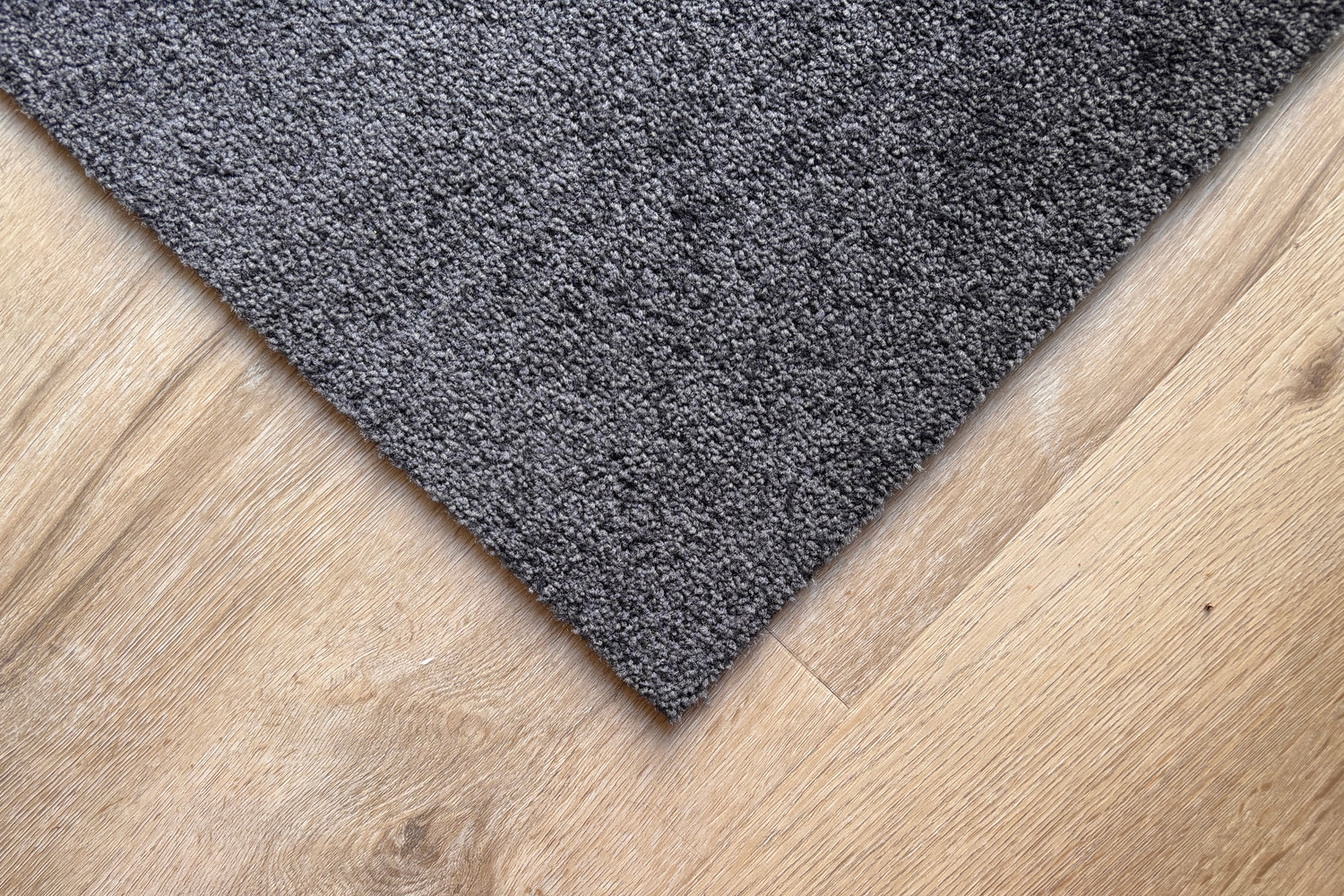 Schoonloopmat op maat Deluxe grijs, close-up