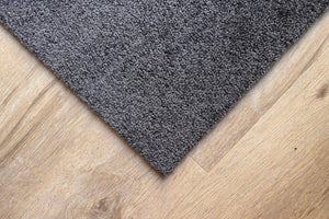 Schoonloopmat op maat Deluxe grijs, close-up