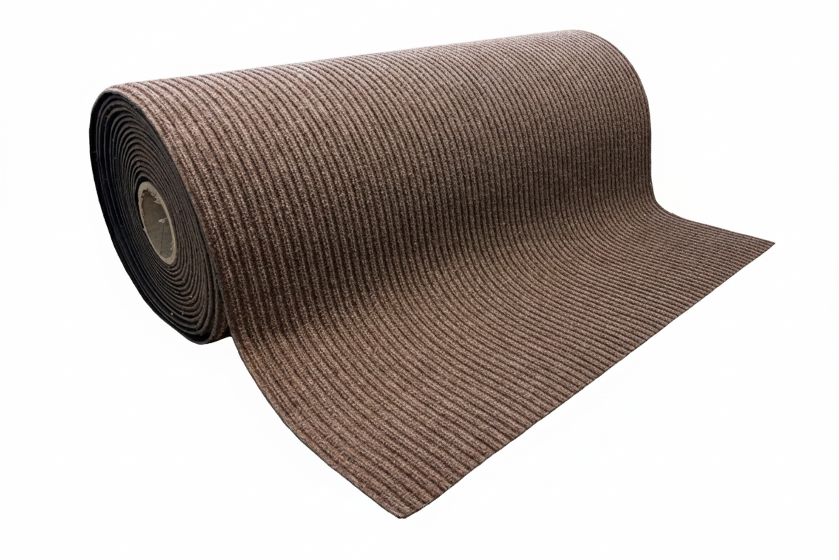 Ribmat beige op rol