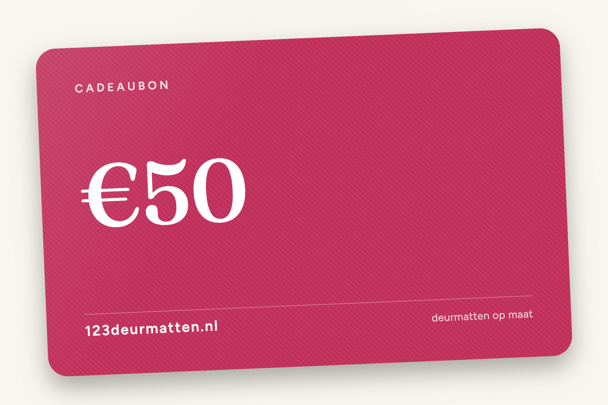 Cadeaubon van 123deurmatten.nl ter waarde van 50 euro