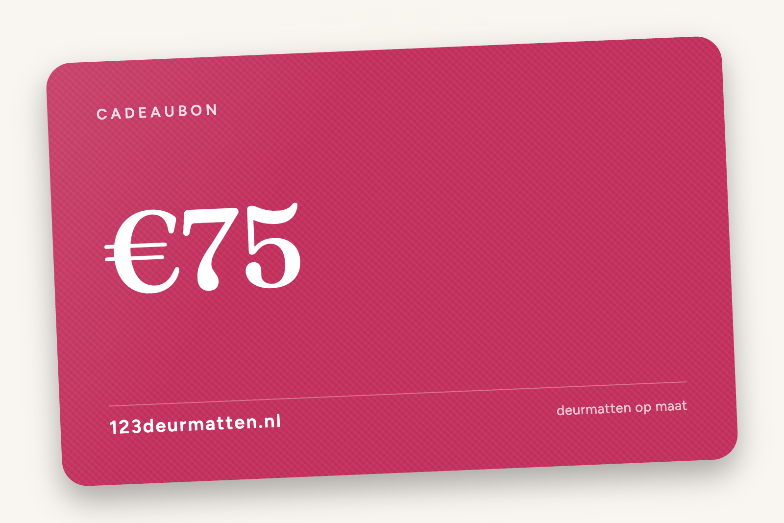 Cadeaubon van 123deurmatten.nl ter waarde van 75 euro