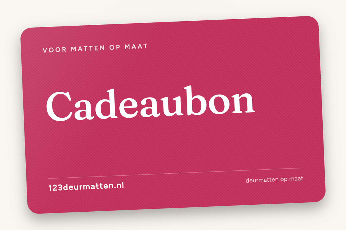 Digitale cadeaubon van 123deurmatten.nl voor een deurmat op maat